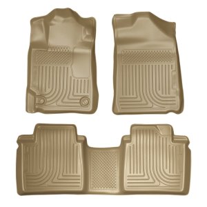 Toyota Camry Floor Liners - Front + Rear - Husky Liners - WeatherBeater Combo - Tan - `07-`11
